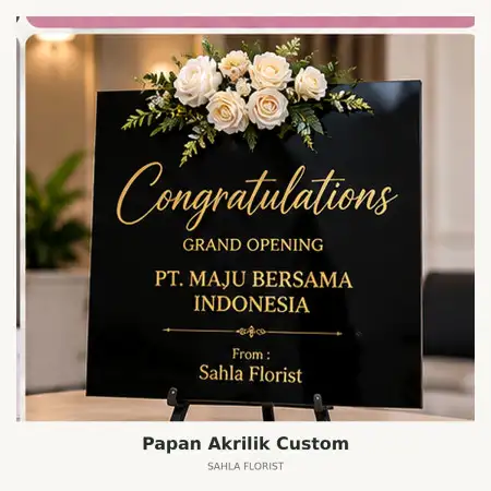 Papan Bunga Akrilik Batu